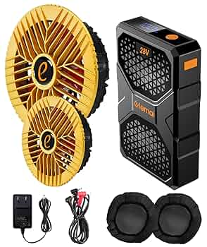 ファンバッテリーセット【2024業界超強28V】 暴風ファン 30000mAh Amazon.co.jp: 業界トップクラス ファンバッテリーセット